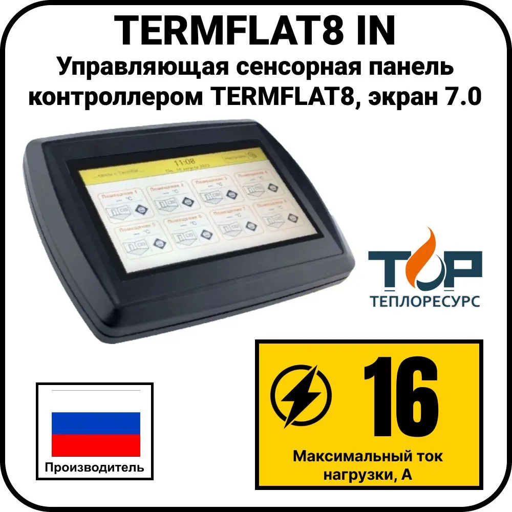 TERMFLAT8 IN Управляющая сенсорная панель контроллером TERMFLAT8, экран 7.0