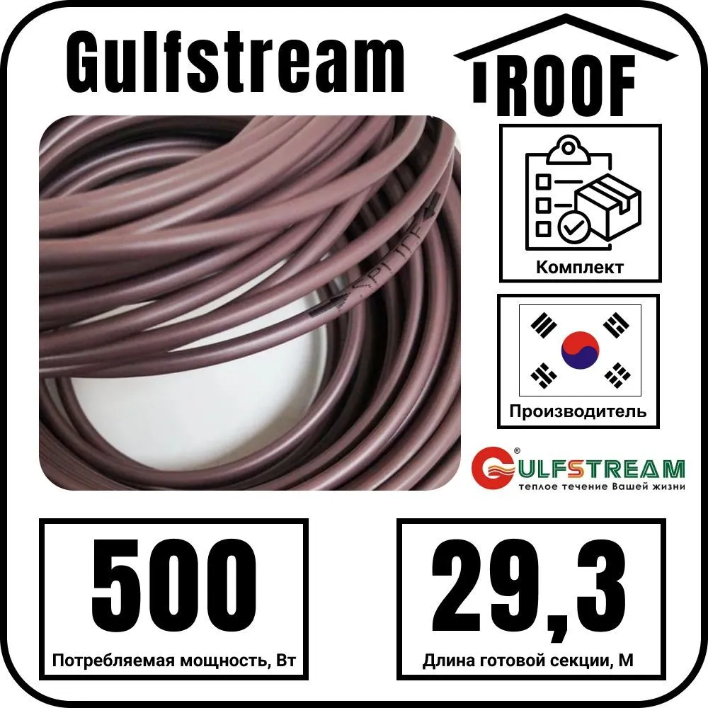 Gulfstream ROOF 500Вт/29,3м комплект резистивного греющего кабеля