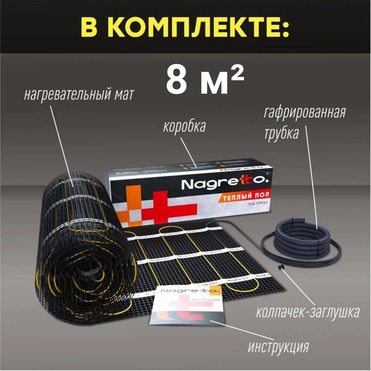 Нагревательный мат Nagretto NGM-1200-8.0
