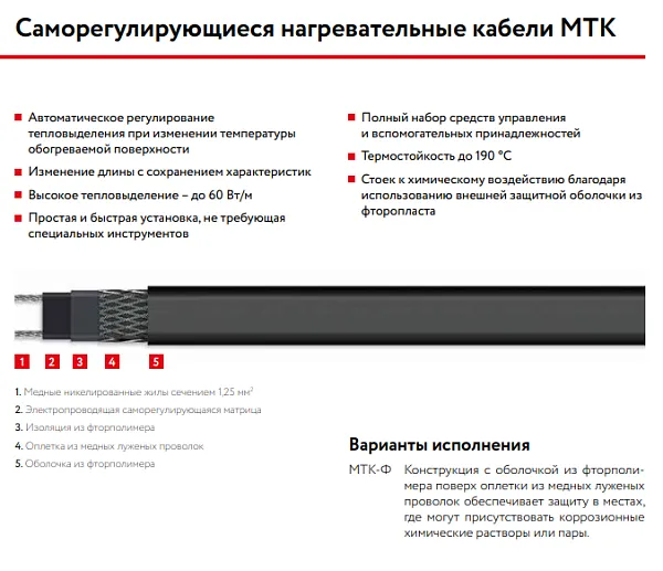 17МТК-Ф-2 Саморегулирующийся нагревательный кабель Mos-Obogrev.ru