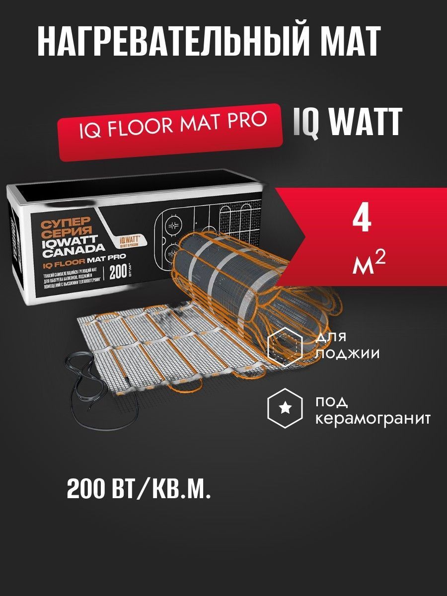 IQ FLOOR MAT PRO - 4 м² нагревательный мат для теплого пола