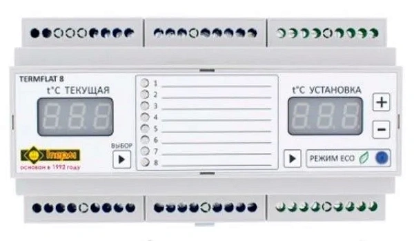 Многоканальный программируемый терморегулятор TermFlat 8 Mos-Obogrev.ru